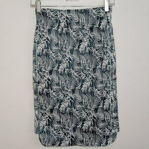 Zac Posen Tropical Leaf Pencil Skirt
